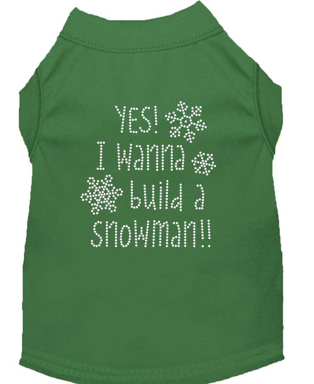 Yes! I want to build a Snowman Rhinestone Dog Shirt Green XL